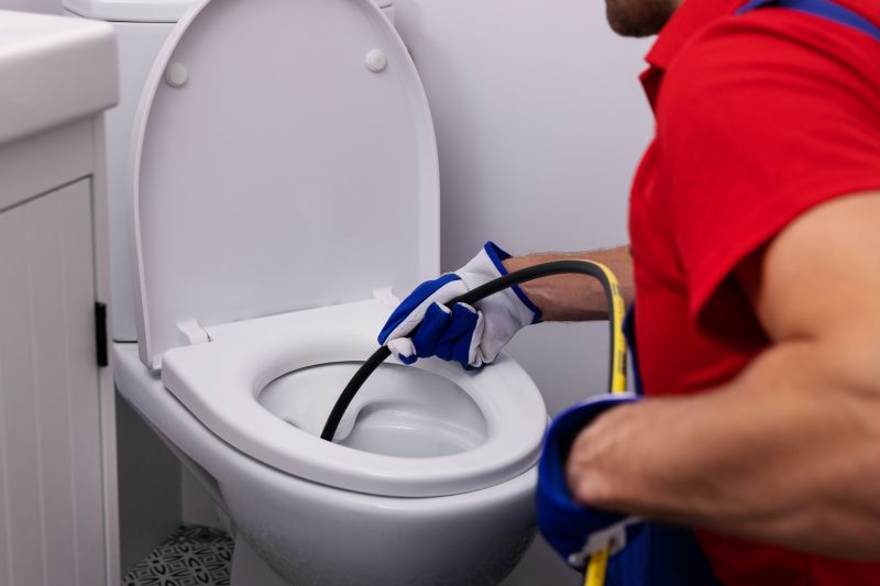 Plumber Repairing a Toilet